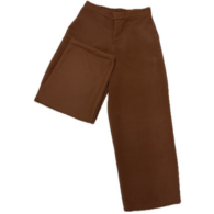 Felted Brush Twill Wide-Leg Untapered Trousers