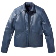 Navy Leather Overshirt